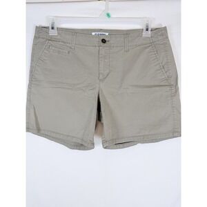 Old Navy Women's Size 12 Khaki Chino Shorts Beige Flat Front Casual Pocket